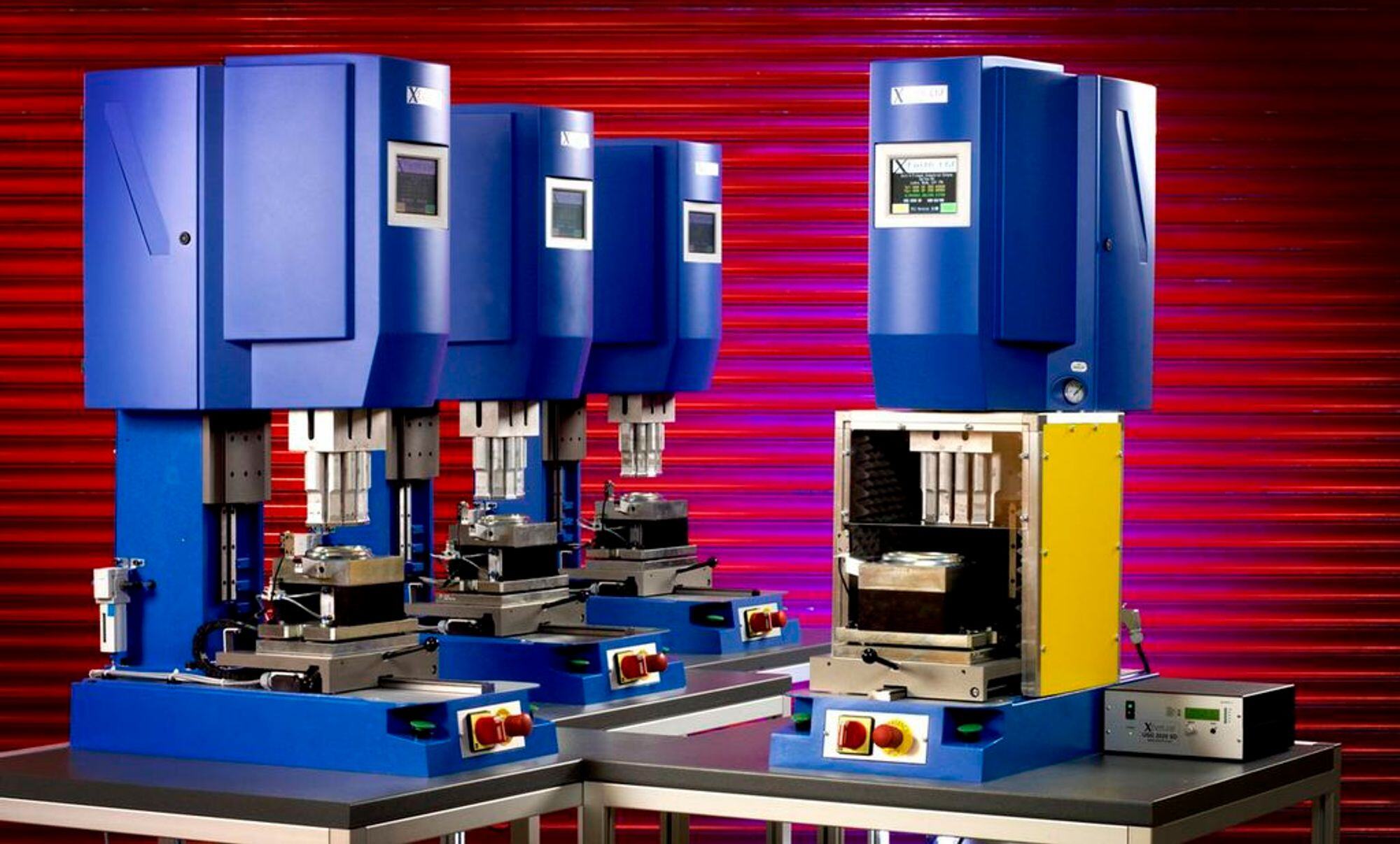 Four ultrasonic welding machines that can be used for medical applications.